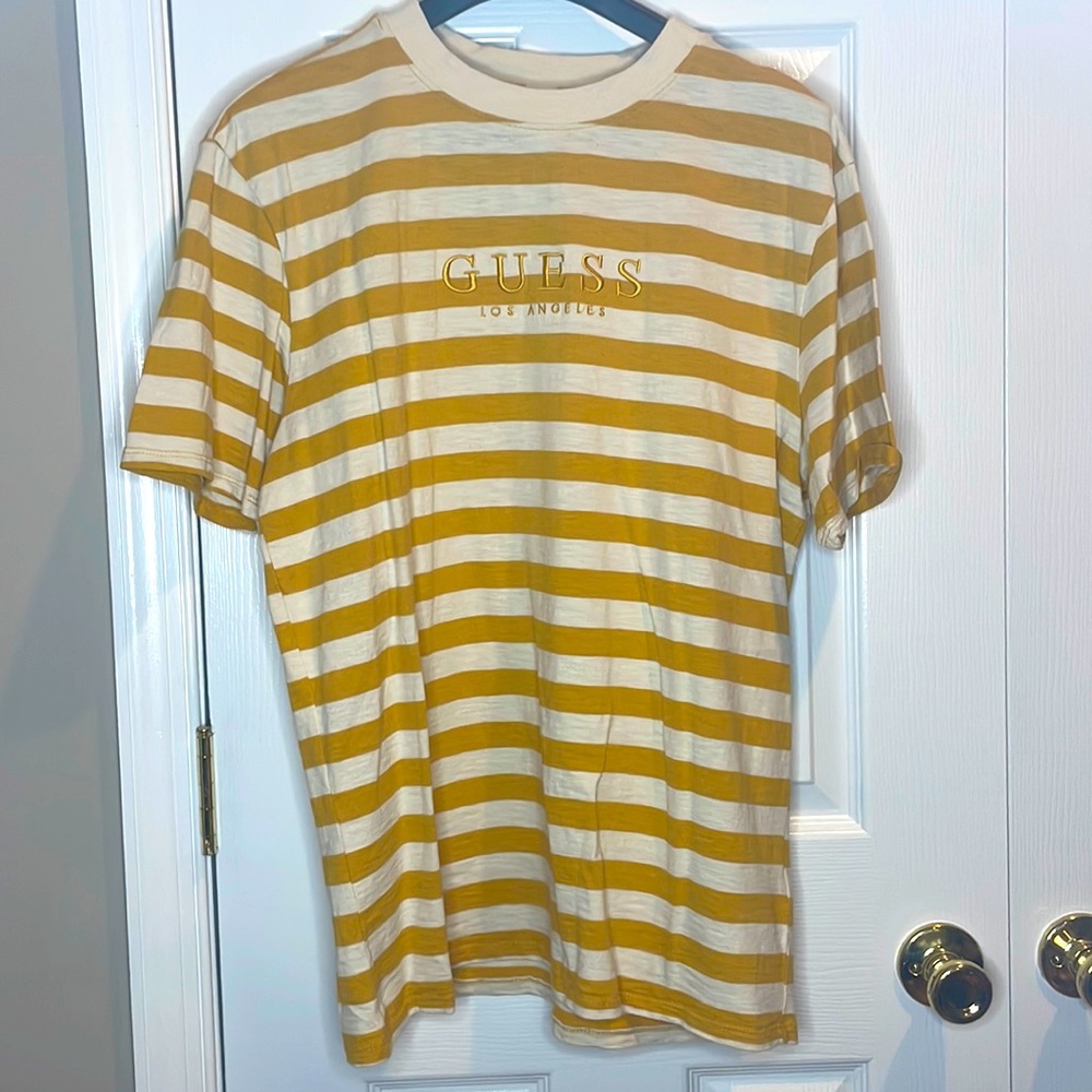 Guess Striped Shirt (gold and off white)